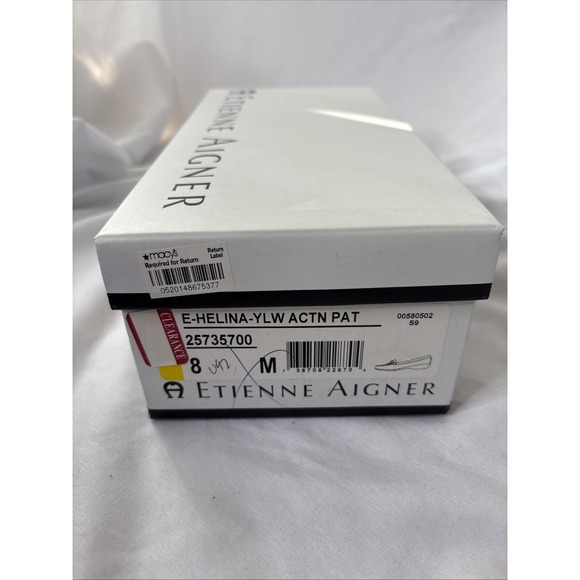 Etienne Aigner E-Helina Women's 8 Leather Slip On Shoes Yellow Loafer NEW - Picture 10 of 10